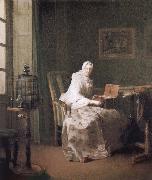 Jean Baptiste Simeon Chardin Birdie and woman oil on canvas